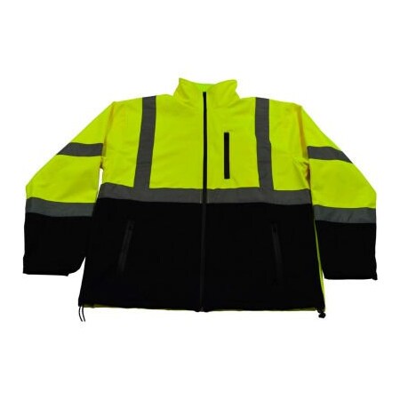 Petra Roc Inc Petra Roc Two Tone Water Resistant Soft Shell Jacket, ANSI Class 3, Lime/Blk, S, LBSFJ1-C3-S LBSFJ1-C3-S